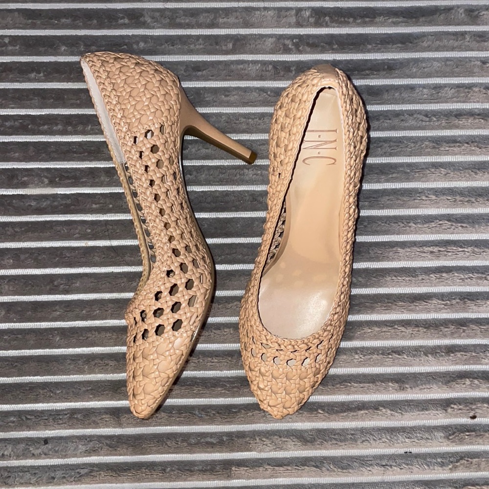 INC beige heels